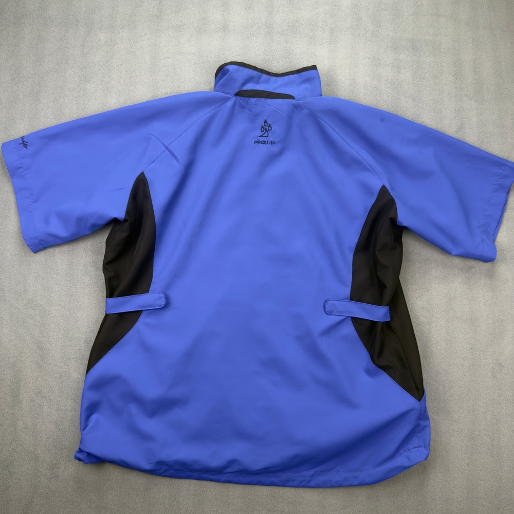 ProQuip Windproof Men Large Blue Golf Jacket Short Sleeve Full Zip - Picture 6 of 10